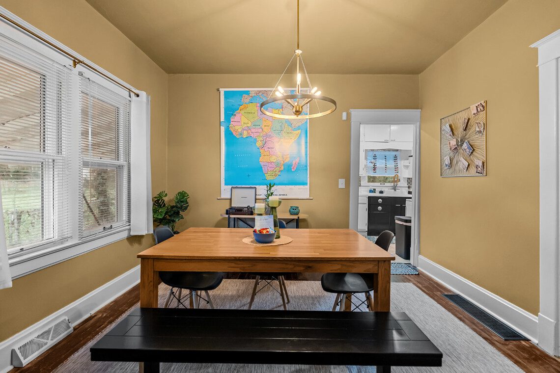 cairo st bungalow dining room map decor chandelie